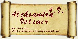 Aleksandra Velimir vizit kartica